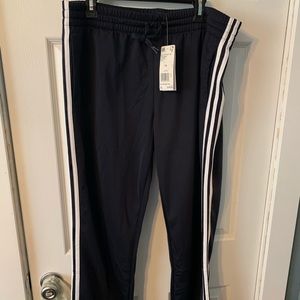 ADIDAS track pants navy blue with white strips